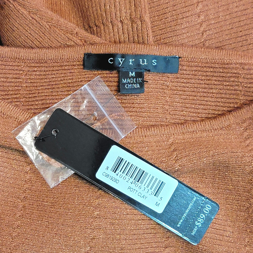 Cyrus NWT Dolman Sleeve Knit Pullover Sweater Rust Orange Scoopneck M Cozy - Picture 9 of 12